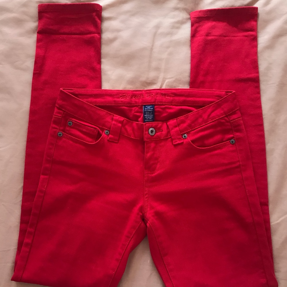 Blue Asphalt red jeans